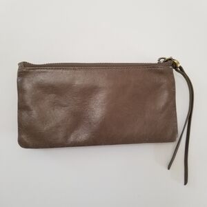 Hobo Taupe Leather Wallet